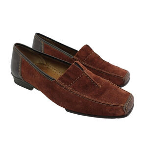 Gabor Sport Womens Size 6 Brown Suede Slip On Square Toe Casual Loafer Shoes